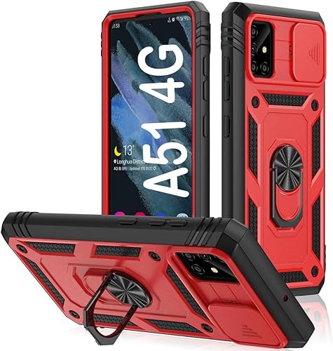 Miniatura 88 de PASNEW Funda para cámara Samsung Galaxy A15 5G, soporte metálico de grado militar, resistente a prueba de golpes, carcasa rígida para Samsung A15