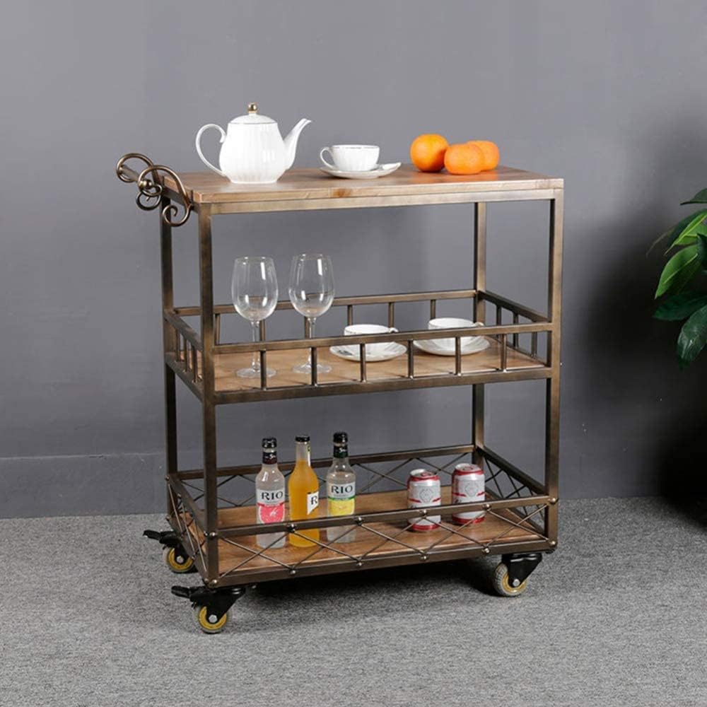 Bar Serving Cart for Hotel Business Restaurant, Serving Cart Catering Storage Shelf with Wheels/Rolling Bar Serving Cart, for Restaurant Catering Kitchen Storage Serving Utility Trolley