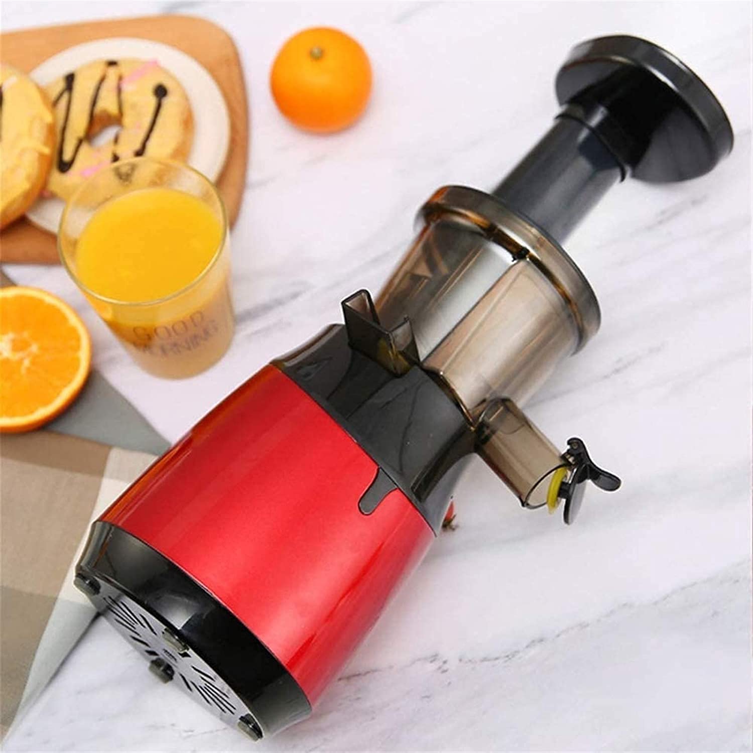 Exprimidor Lento Compacto, Extractor de masticación, exprimidor de Prensa en frío para Frutas de nutrientes y Verduras, pequeño exprimidor BPA- Motor Gratuito, fácil de Limpiar, Tranquilo.