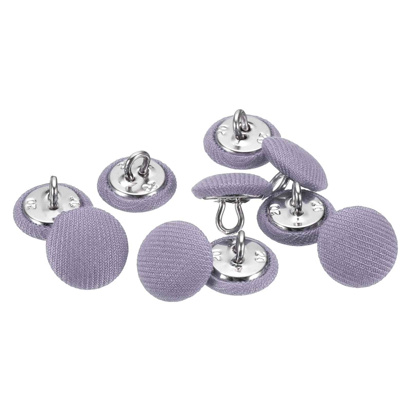 sourcing map 10pcs 20L Fabric Cloth Covered Button 12.5mm 1/2" Round Metal Shank Satin Sewing DIY Craft Buttons for Bridal Wedding Suits Dress Blouses Sweaters, Purple
