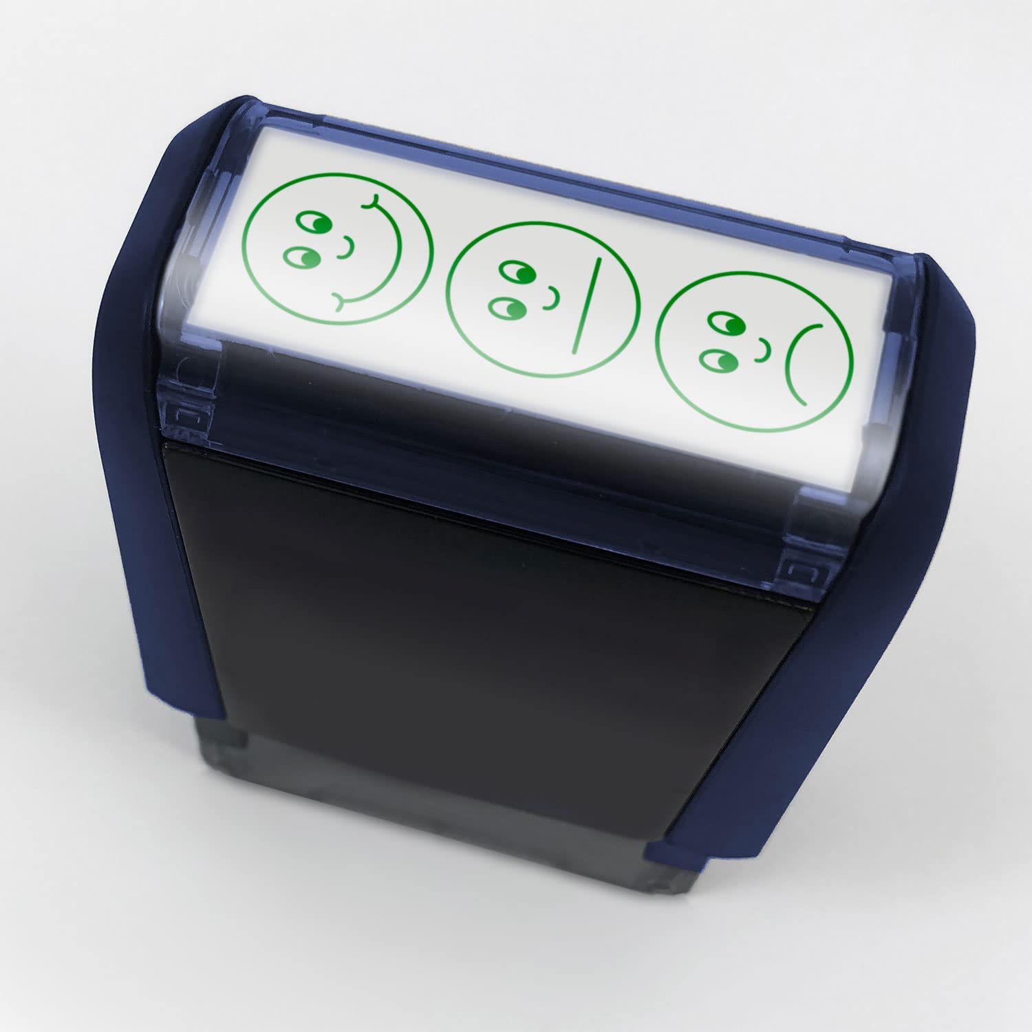 1 Smiley Face Expressions Pre-inked Stamper Green Ink Ready To Use 38x15mm Primary Teaching Services