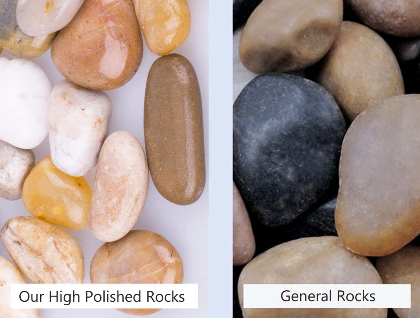 HOT SEAL 12 lb Mixed Color River Rock Stones 1~1.5", Natural Decorative Highly Polished Pebbles, Indoor Decorative Stones for Plant, Aquariums, Landscaping, Garden Flower Bed, Vase Fillers
