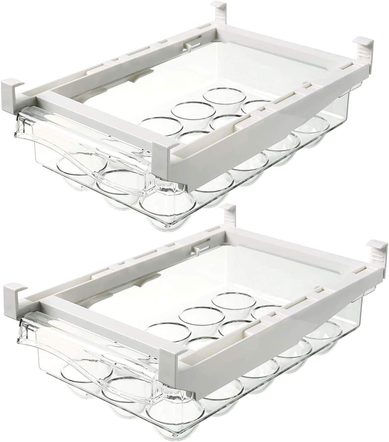 Shopwithgreen Egg Refrigerator Organizer Set of 2, Pull Out Bins