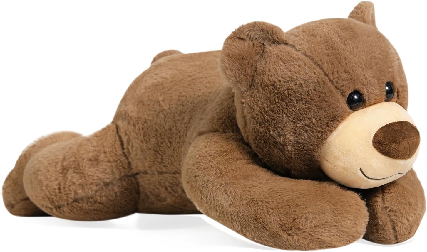 Weighted Stuffed Animals for Adults Brown Bear 3.5lbs 24" Weighted Plush Animals for Kids Throw Pillow Hugging Toys