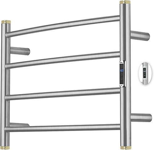 Miniatura 29 de Toalleros térmicos para baño, calentadores eléctricos de toallas para montar en la pared con temporizador y control de temperatura, calentador de