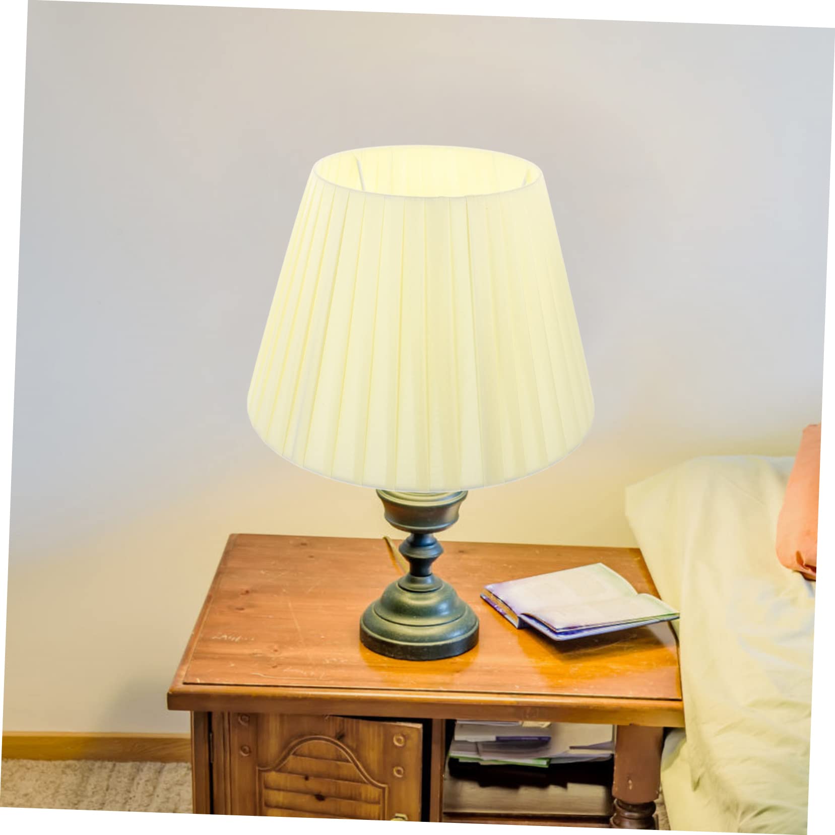 OSALADI Paralume Per Lampade Da Tavolo Tessuto Plissettato Coprilampada Leggero e Resistente Per Illuminazione Camera Da Letto e Salotto