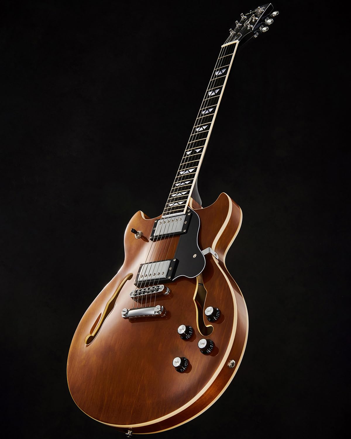 WestCreek 333 E-Gitarre mit 6 Saiten, Semi Hollow Body Jazz E-Gitarre, Alnico Humbucker Pickups, Roosewood Griffbrett, Rounded End Jumbo Frets, Full (Bernstein)
