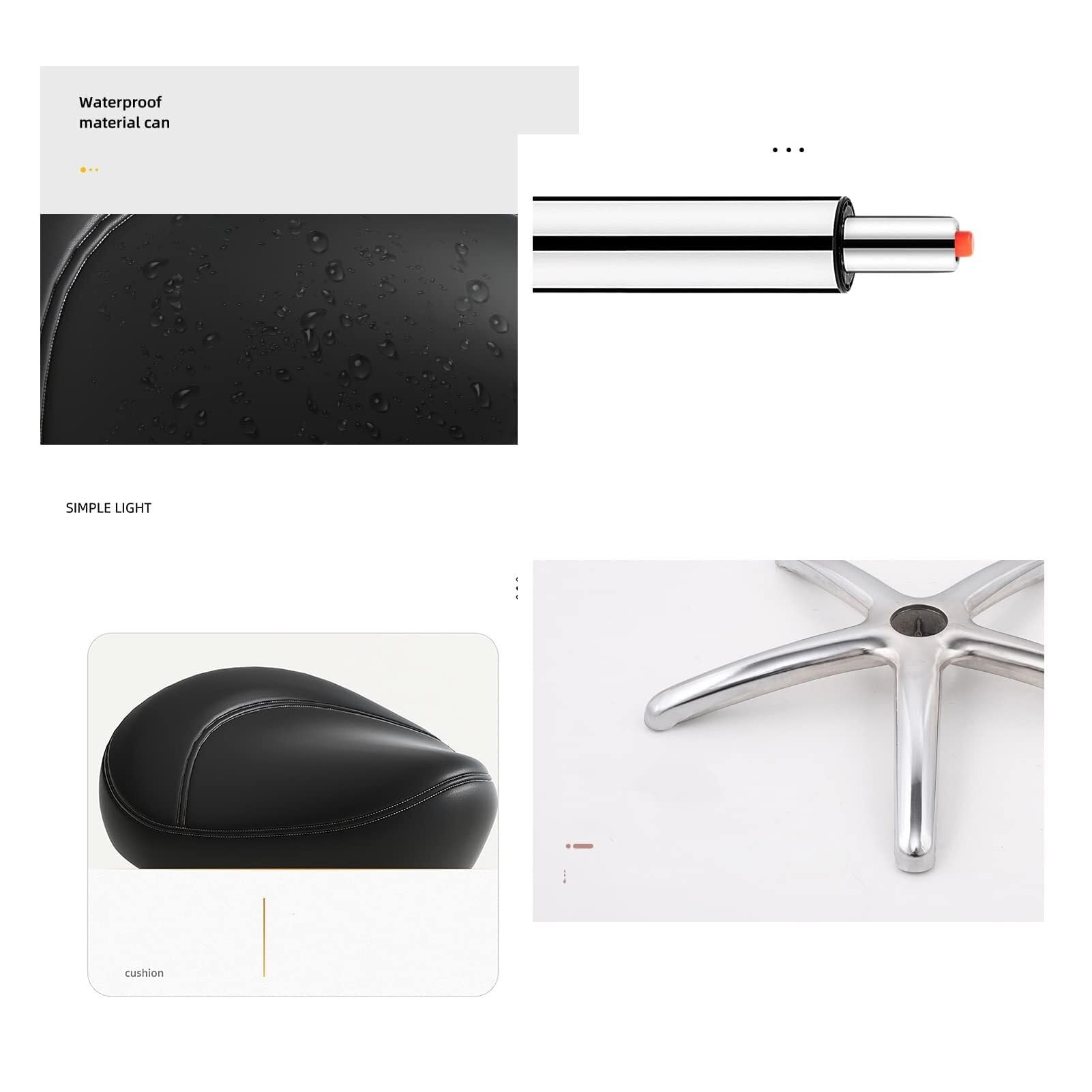 Silla de montar, taburete de silla de montar giratorio con ruedas y altura ajustable, taburete ergonómico resistente for laboratorio, clínica, dentista, salón, masajes, oficina y cocina del hogar(C)