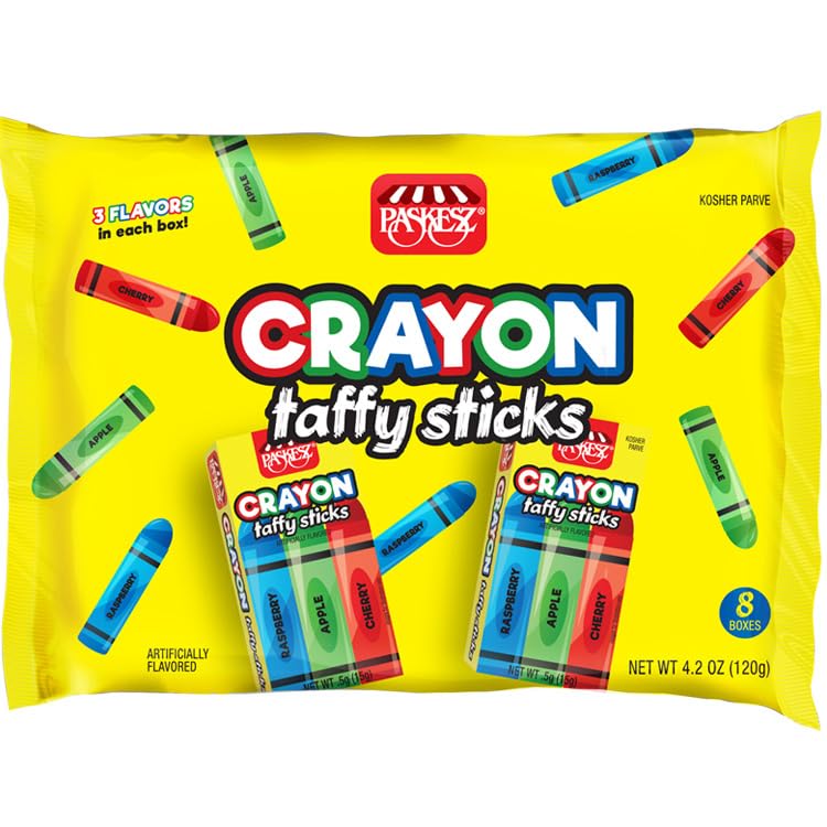 Only Kosher Candy Edible Taffy Sticks Holiday Christmas Treats Party Favors 16 Count 2 Pack Individually Wrapped for School Goodie Bags Pinata Fillers Gag Gifts