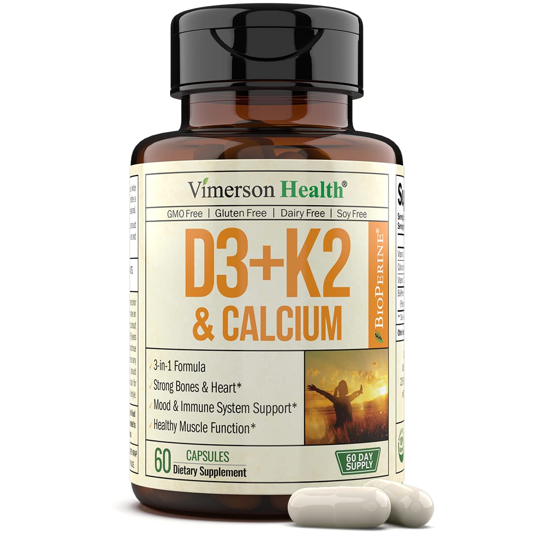 Buy D3 & K2 with Calcium & BioPerine D 5000 IU D3 + K2 & Calcium