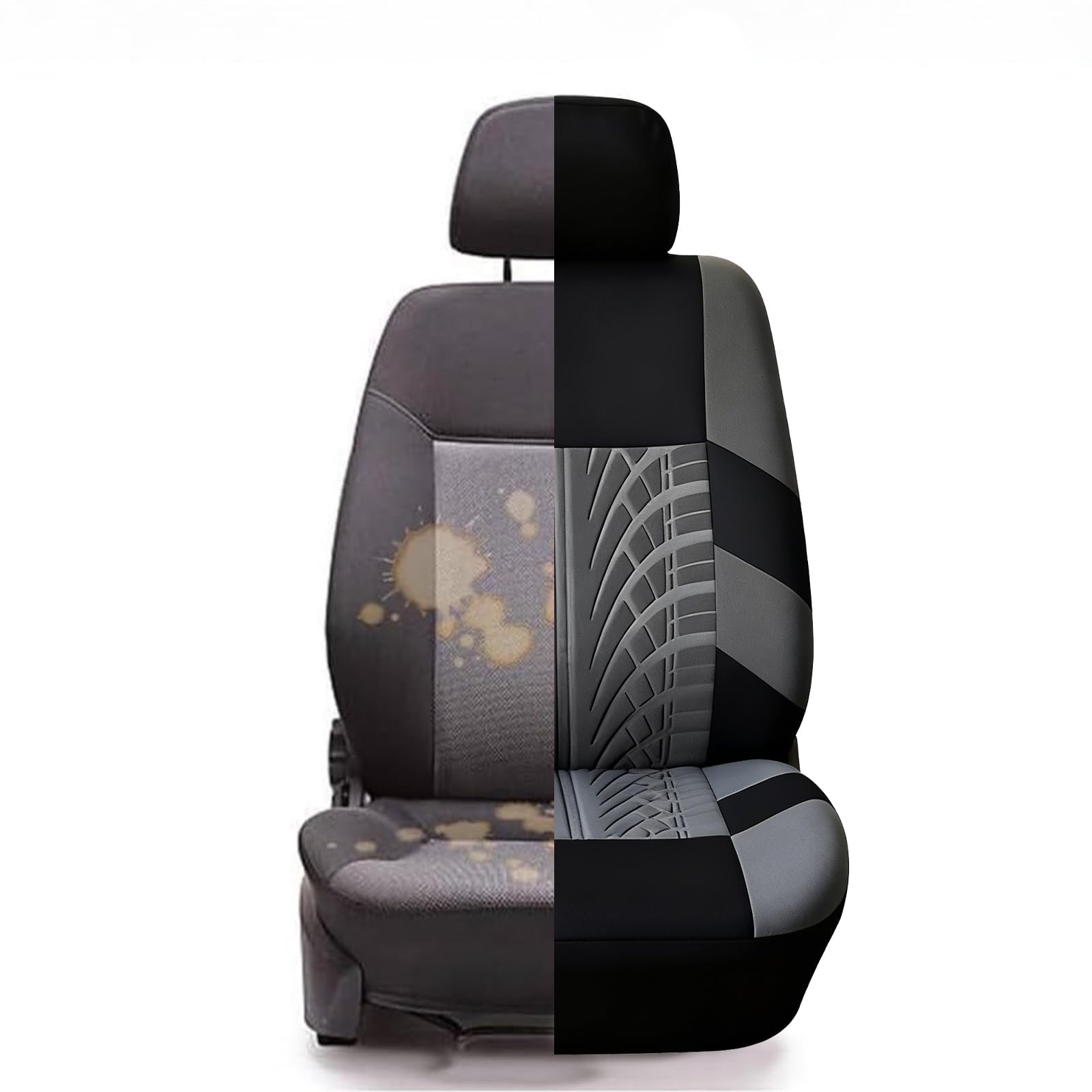 Autositzbezüge Universal Fit Sitzbezüge Auto Komplettset für 5 Sitze, Vierjahreszeiten Sitzbezügesets, Atmungsaktiv, Strapazierfähig, Pflegeleicht, Vollschutz mit 3D Prägung (Grau)
