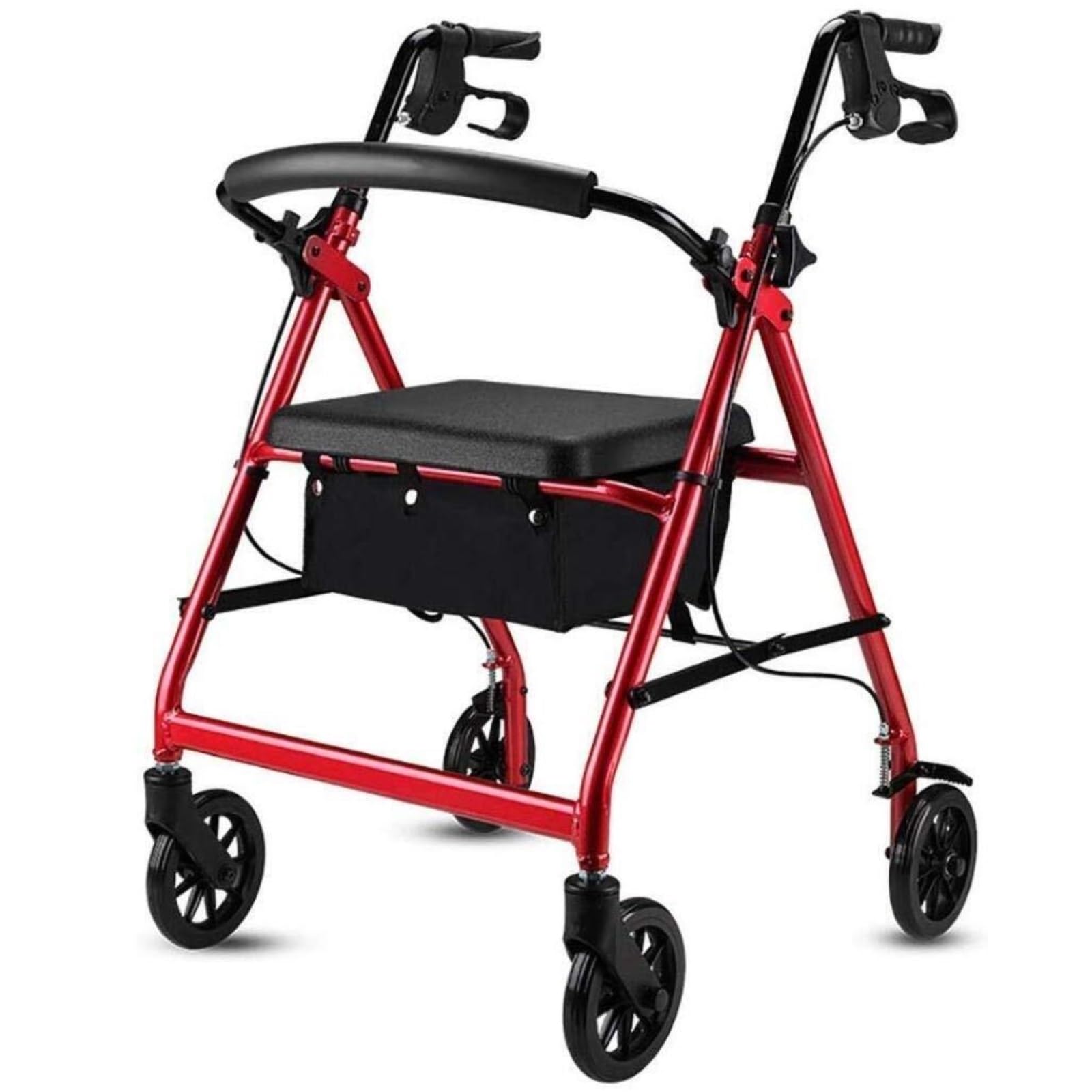 Deambulatore Deambulatore Deambulatore Superleggero Pieghevole Mobilità in Alluminio Mobilità Braccia Regolabile e Sedile Pieghevole Rolling Walker per Anziani