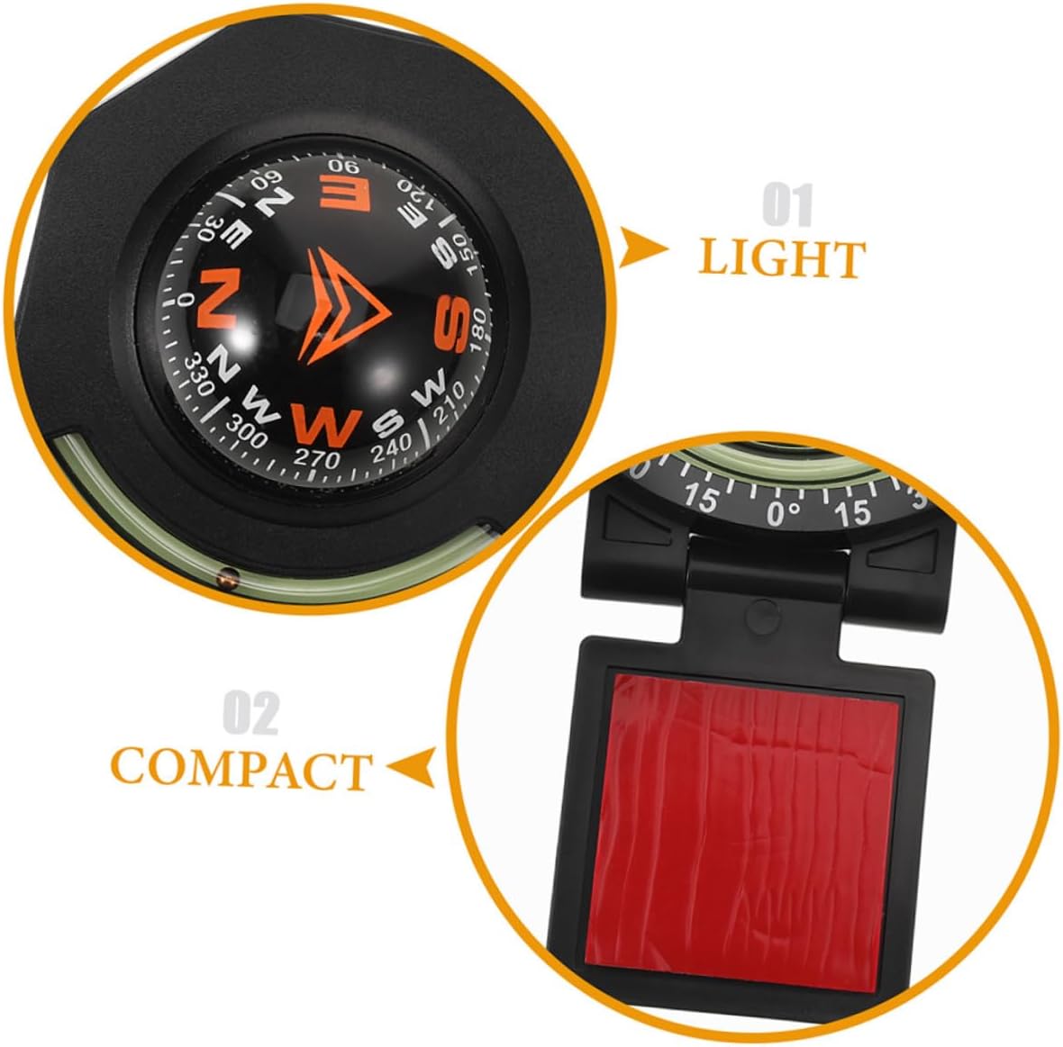 VALICLUD 2pcs Car Dashboard Compass with Inclinometer Ball High Precision Auto Compass for Vehicle and Boat Navigation Dash Mount Automotive for Off-Road and Marine Use