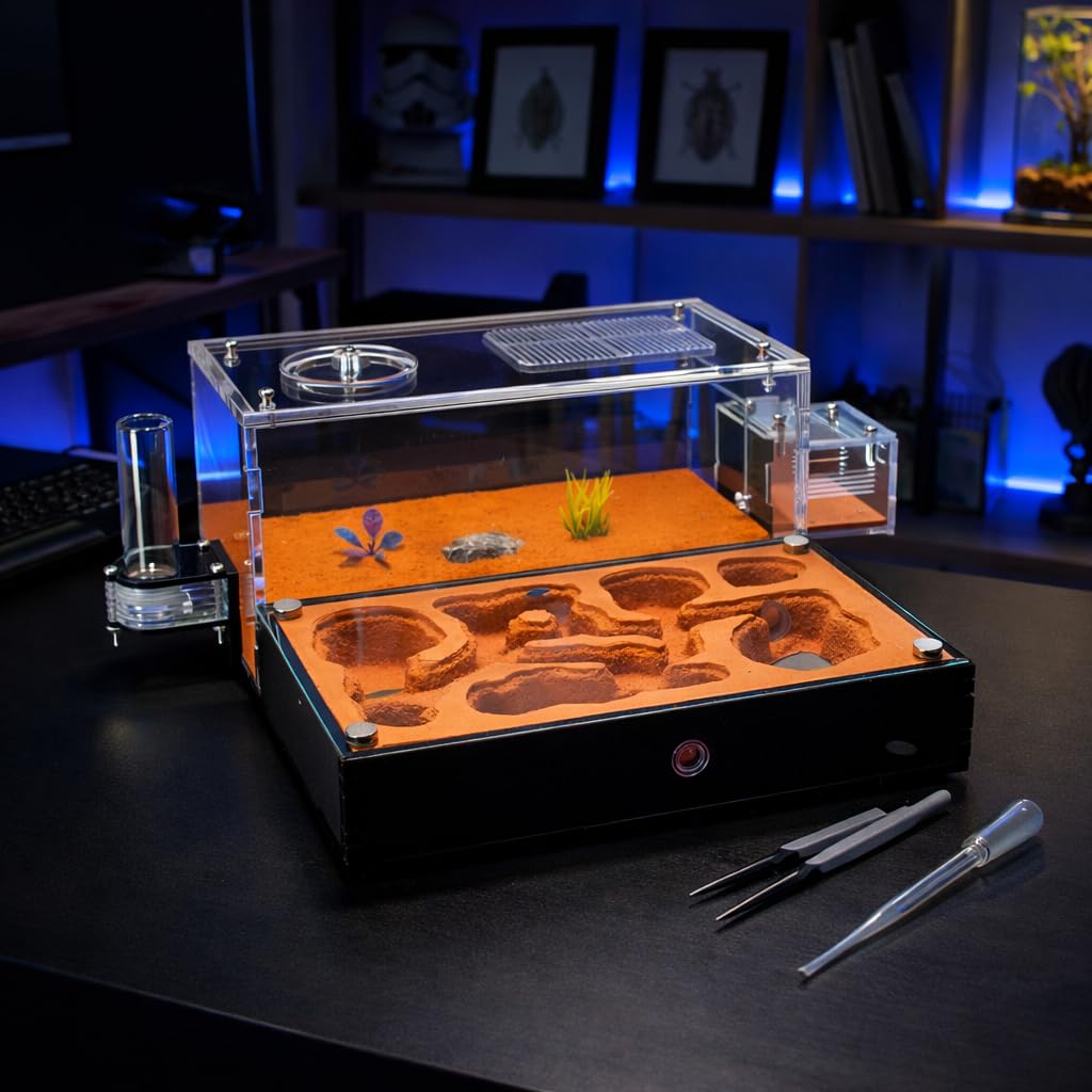 Formicarium formicario per formiche vive e regina – habitat extra large trasparente per adulti