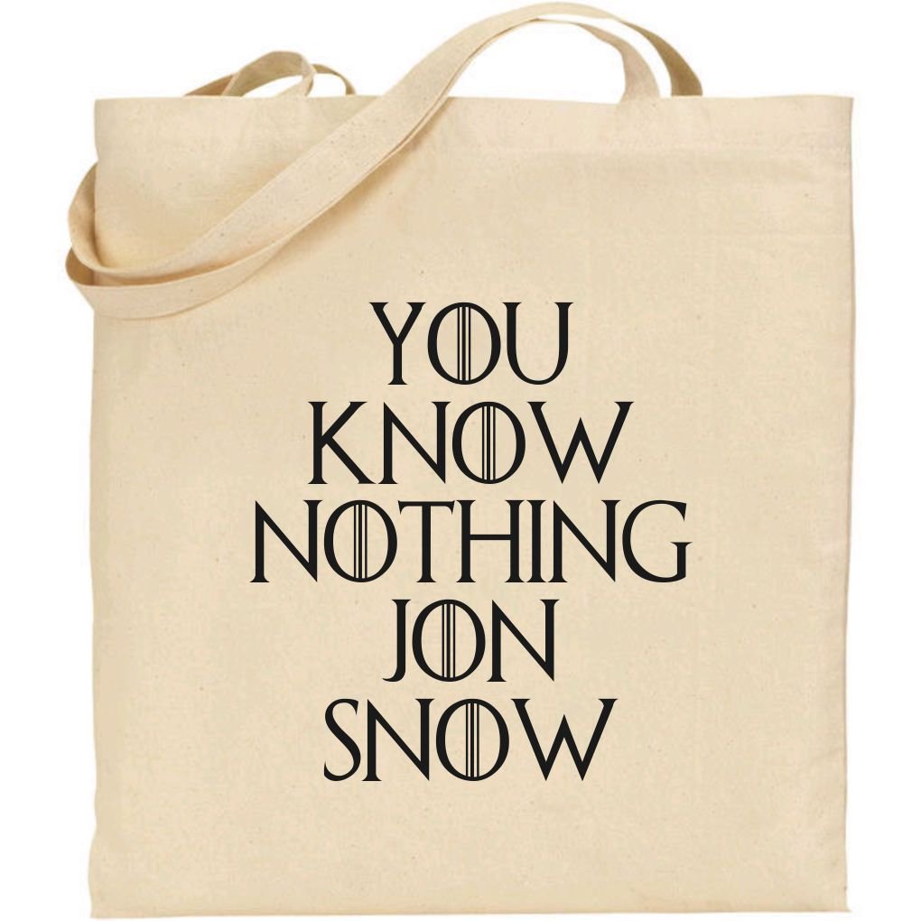 Rhino and Mugsy YOU KNOW NOTHING JON SNOW - Beige Tote Bag from
