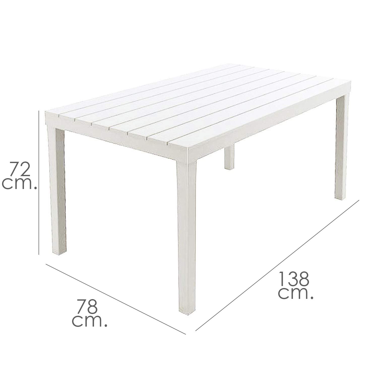 Tavolo Sumatra - 01793, Colore Bianco, 138 x 80 x 8 cm, tessuto, quadrato