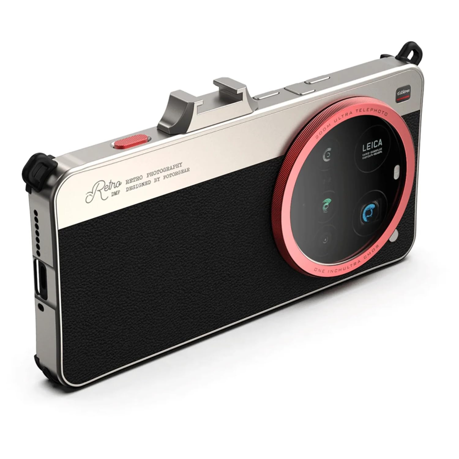Fotorgear Retro etui na telefon komórkowy do Xiaomi 15 Ultra – mechaniczny wyzwalacz, Cold Shoe, kompatybilne z filtrem 67mm i mocowaniem T-/17 mm