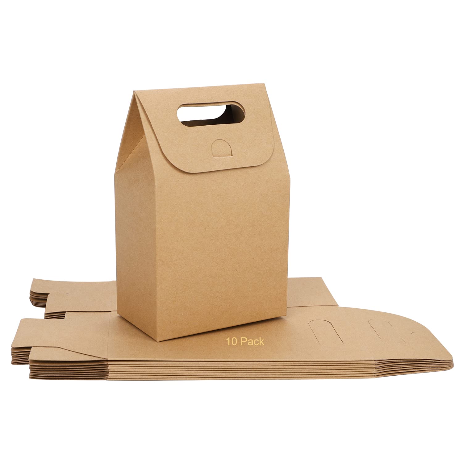 Small Paper Gift Boxes Candy Cookies Boxes Treat Box Party Favor Box Kraft Paper Gift Bag Sweet Boxes Craft Present Packing Box DIY For Wedding Birthday Kids Party Anniversary Reusable 10Pack