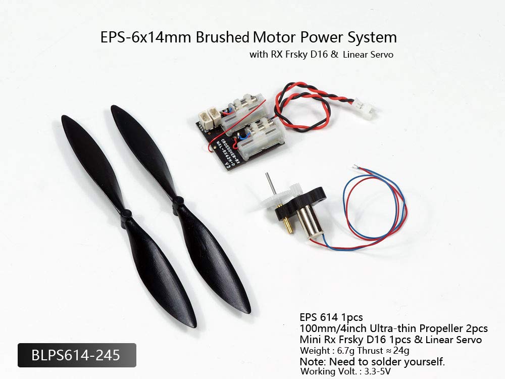 DIY Micro Brushed Power System with 6x14 Brushed Motor,Micro Prop,Micro Receiver for RC Micro Mini Indoor Airpalne (BLPS614-245)