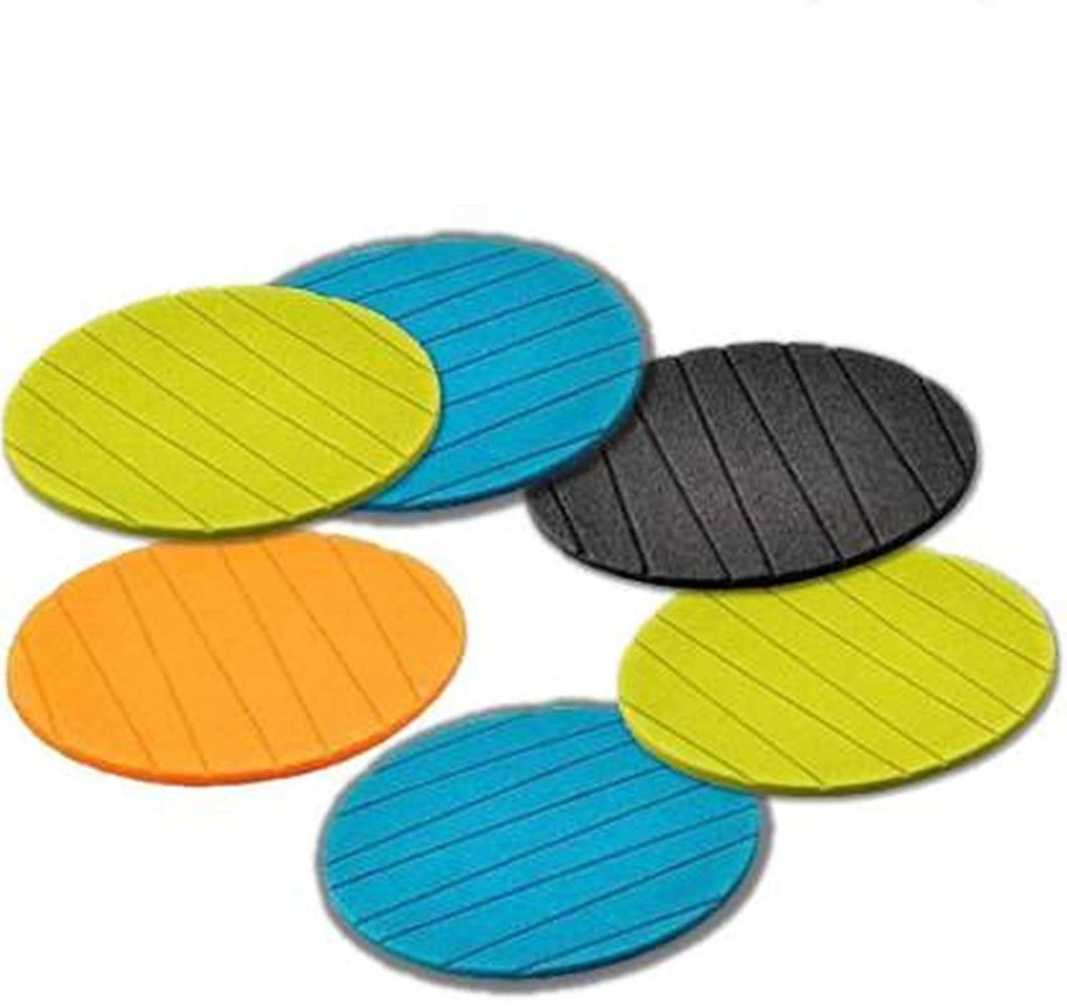 Genaric VD-Star Koster Round Coaster Set of 6 Useful Round Shape Plain Silicone Cup Mat Coaster Drinking Tea Coffee Mug Wine Mat for Home Office Dining Table Round Coaster (Random Color 6 Pcs Set)-picture-12