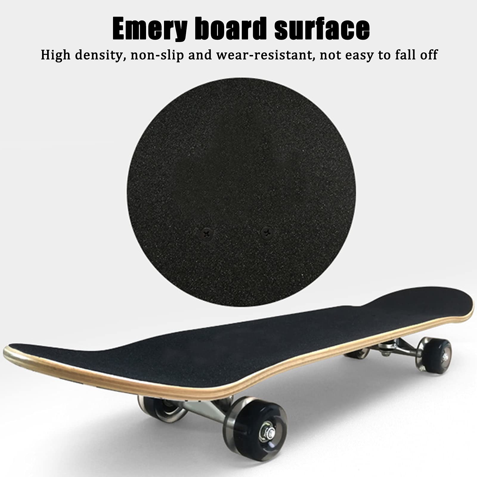 Skateboard Completa de 31 "x 8", 7 Capas, Tablas de Arce, Longboards Cóncavos de Doble Inclinación para Principiantes, Adultos, Mujeres, Hombres, Adolescentes, Niñas, Niños,Blue Flame