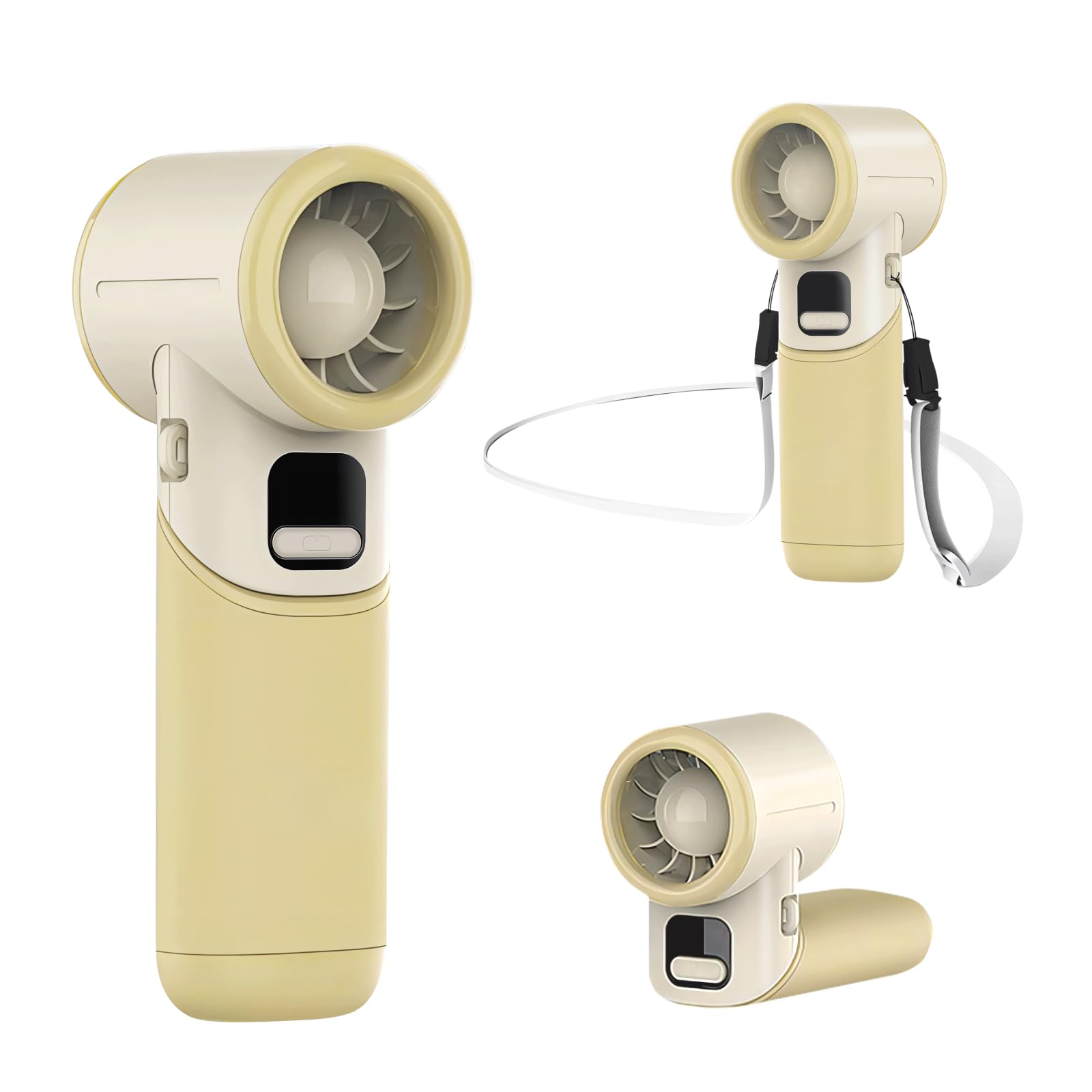 MERTTURM Ręczny wentylator turbo [11H Standby], osobisty wentylator USB, składany wentylator z 5 prędkościami, przenośny mini wentylator ręczny, wskaźnik baterii, biurko/na zewnątrz/prezent khaki