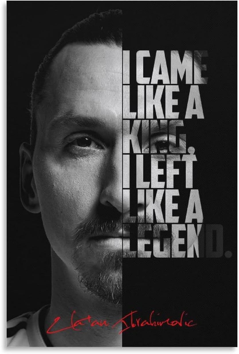 Heiwu Zlatan Ibrahimovic Canvas Painting Wall Art for Living Room Bathroom Wall Decoration Bedroom Wall decor Office Kitchen Home Decoration 08×12inch(20×30cm)