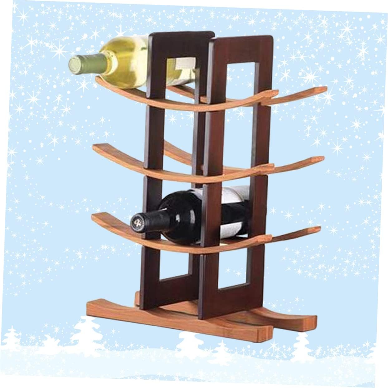 Cabilock Wine Rack Freestanding Floor Bamboo Wine Holder for Home Bar Restaurant