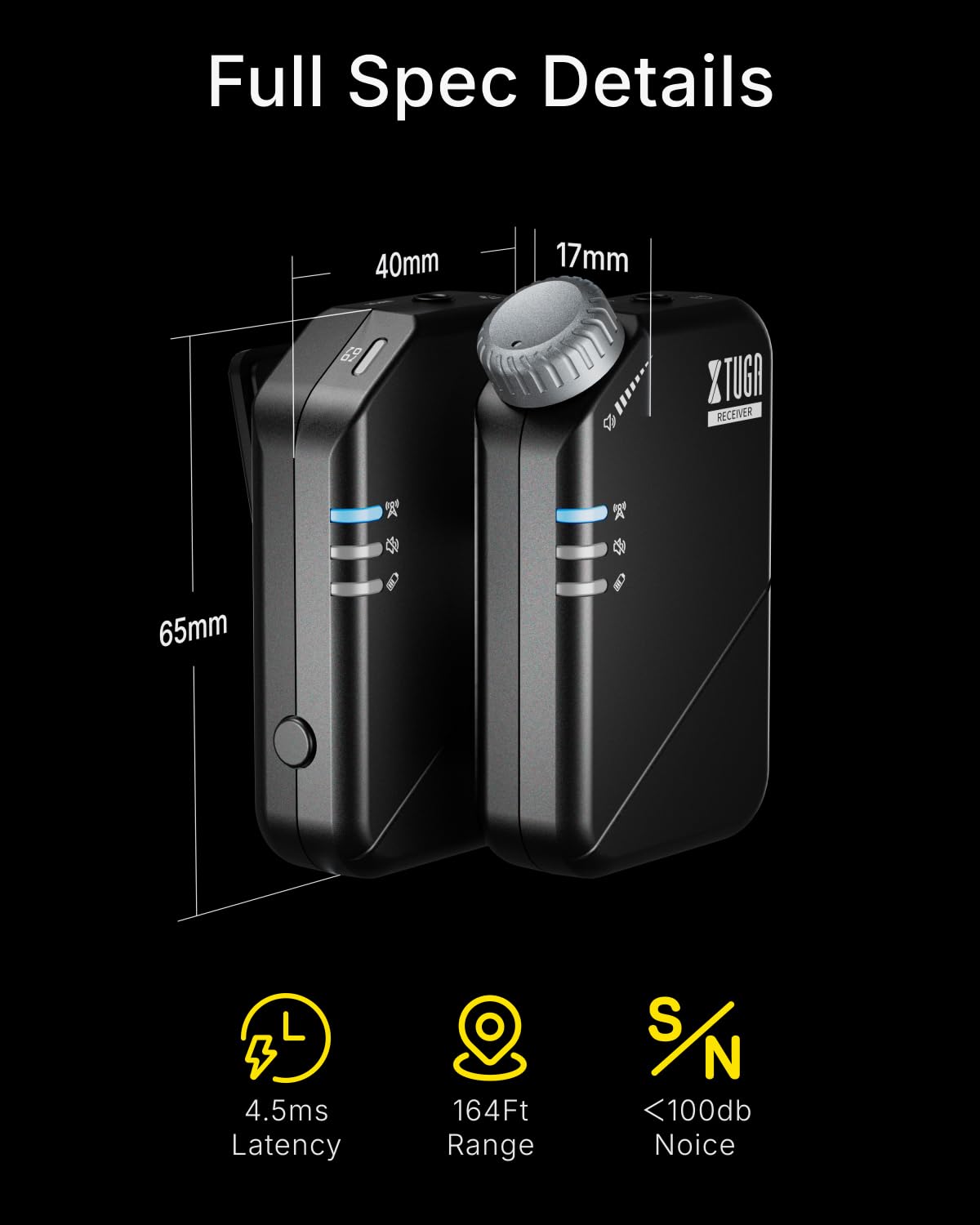 XTUGA Sistema di monitoraggio wireless in-ear, sistema IEM stereo wireless 2.4G con bassa latenza, un trasmettitore a più ricevitore, monitoraggio del palco per cantanti, musicisti, esibizioni dal