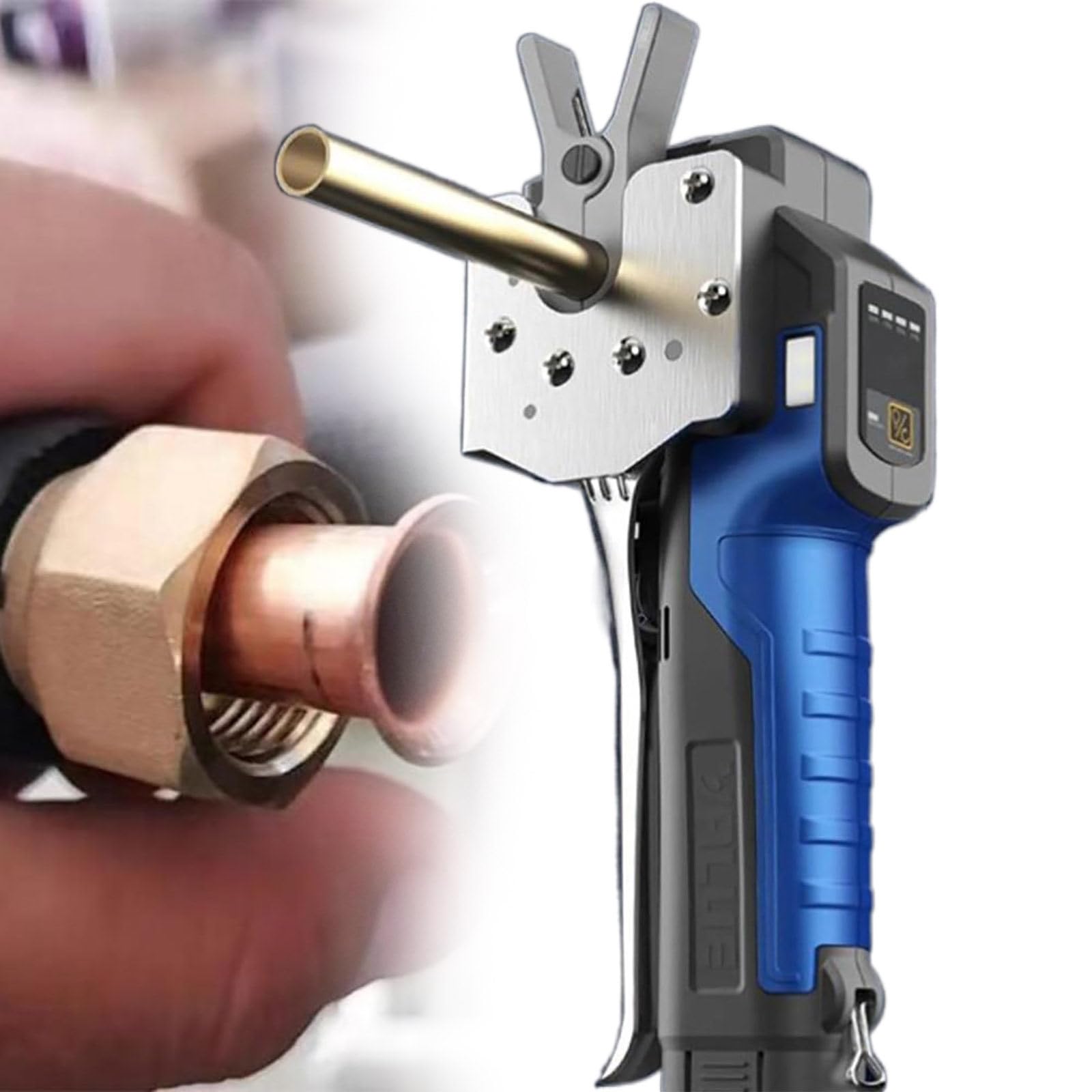 Kit de Herramientas de Abocardado Eléctrico,Herramienta de Abocardado de Cobre de 1/4" - 3/4",Abocardador Tipo Excéntrico de 45° 2000 mAh,Herramienta de Expansión para Tubos de Cobre