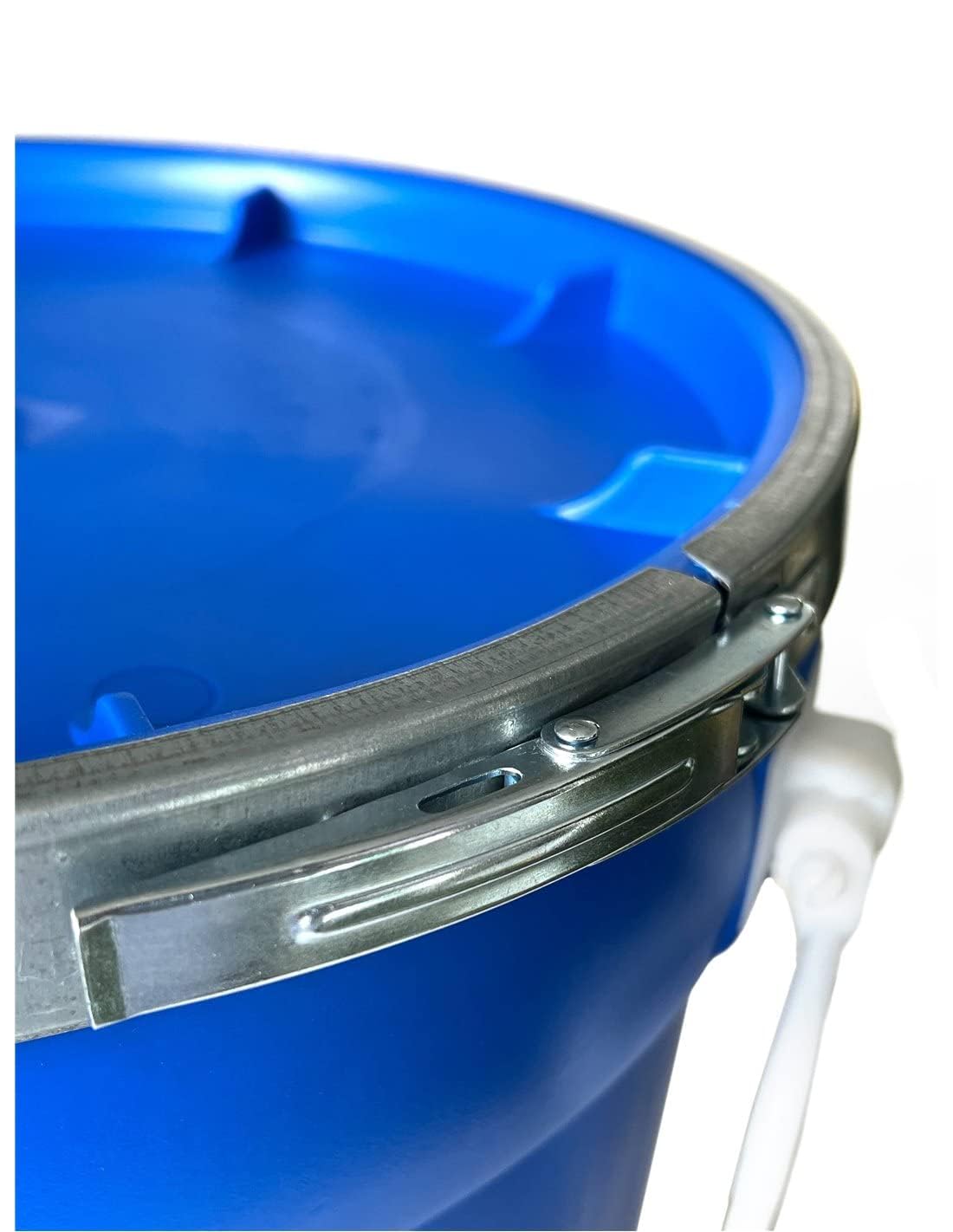 Bidón Industrial de Plástico con Tapa, 60 L, Azul (50 litros Asas)