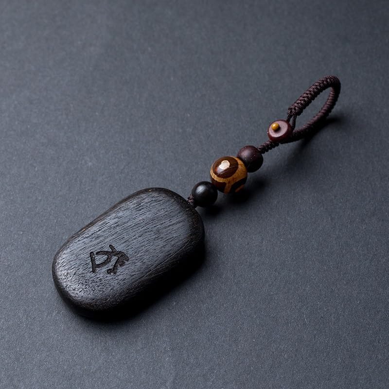 Llaveros para Hombre Colgante de llavero de coche de madera con el significado de paz y seguridad, colgante de mochila de regalo retro for hombres y mujeres, adornos de llavero Llavero Coche