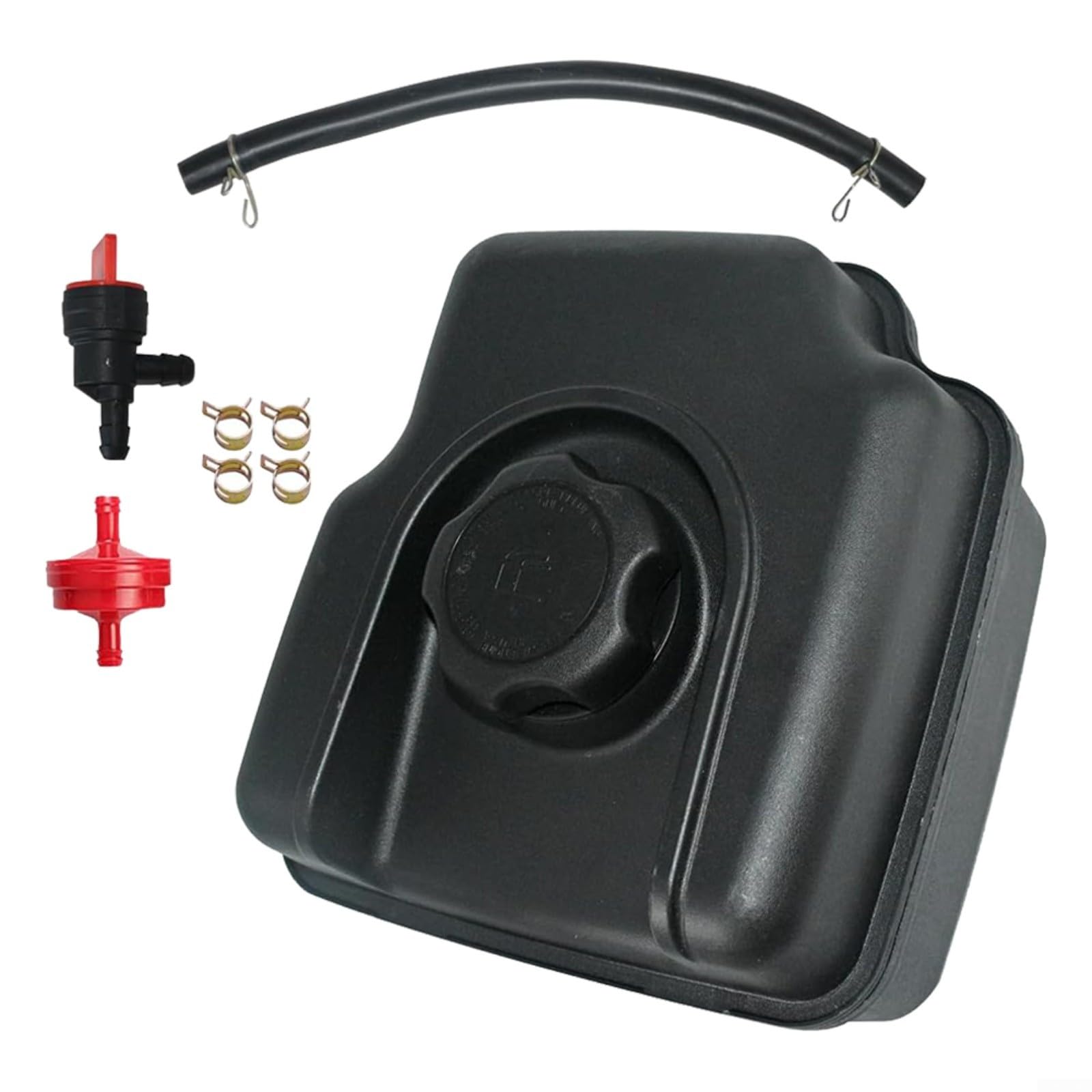 Kit de tanque de combustible para soplador de nieve de repuesto para modelos 694260, 698110, 697779, 699885, 121003, 110432 — Juego de 8 piezas con cubierta, tubo, abrazaderas, válvula de