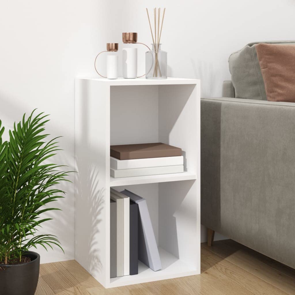 Scaffale portaoggetti per LP in legno bianco, 71 x 34 x 36 cm, per dischi in vinile, posizionabile orizzontalmente o verticalmente, compatto e facile da pulire, per soggiorno