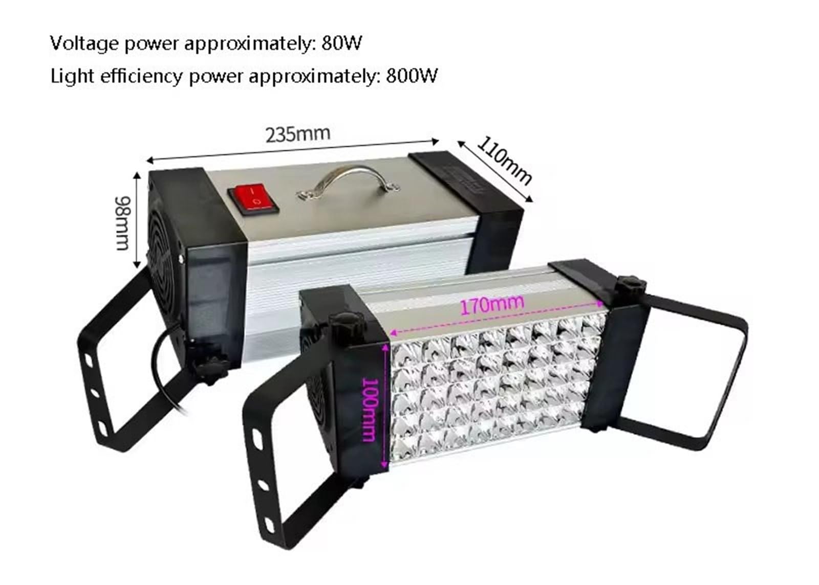Luce UV per Resina Macchina for polimerizzazione con lampada UV da 400 W, 700 e 800, rivestimento di inchiostro, adesivo senza ombre, stampa serigrafica, a LED 395 nm, 365 405(365nm X 395nm,800W)