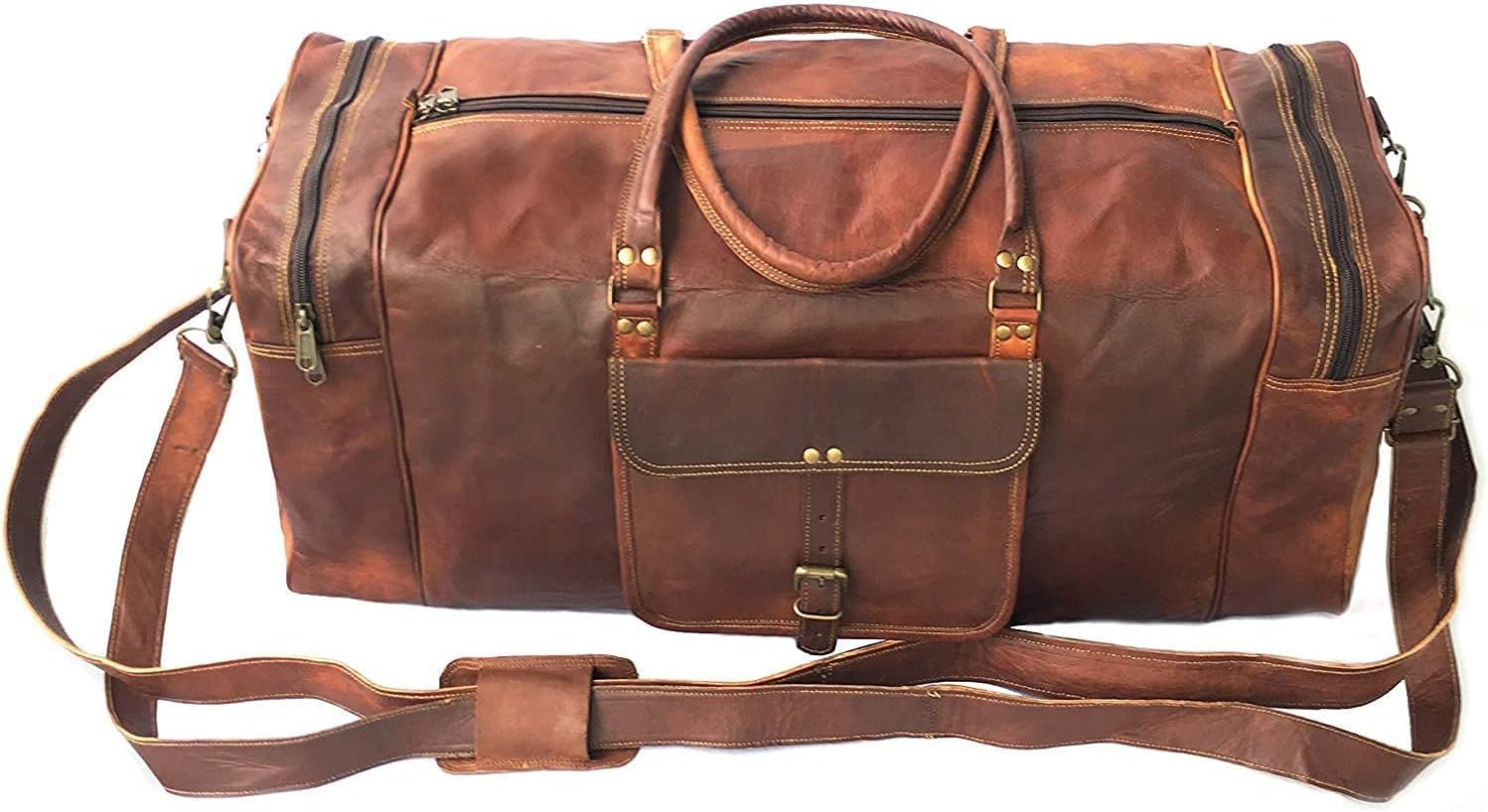 Viaje de Cuero, Bolso Week-End de Cuero Impermeable Bolso Deportivo Gran Formato para Hombre y Mujer - Marrón, marrón, extra-large, bolsa de viaje