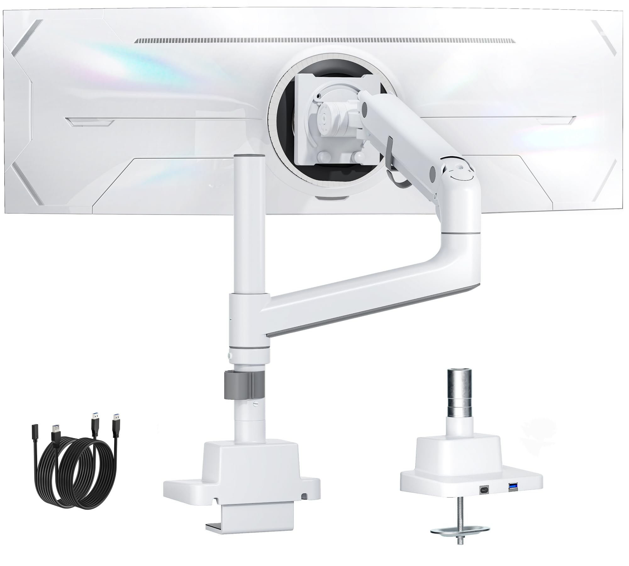 monTEK Soporte Monitor con Poste Alto y USB para 17-57"