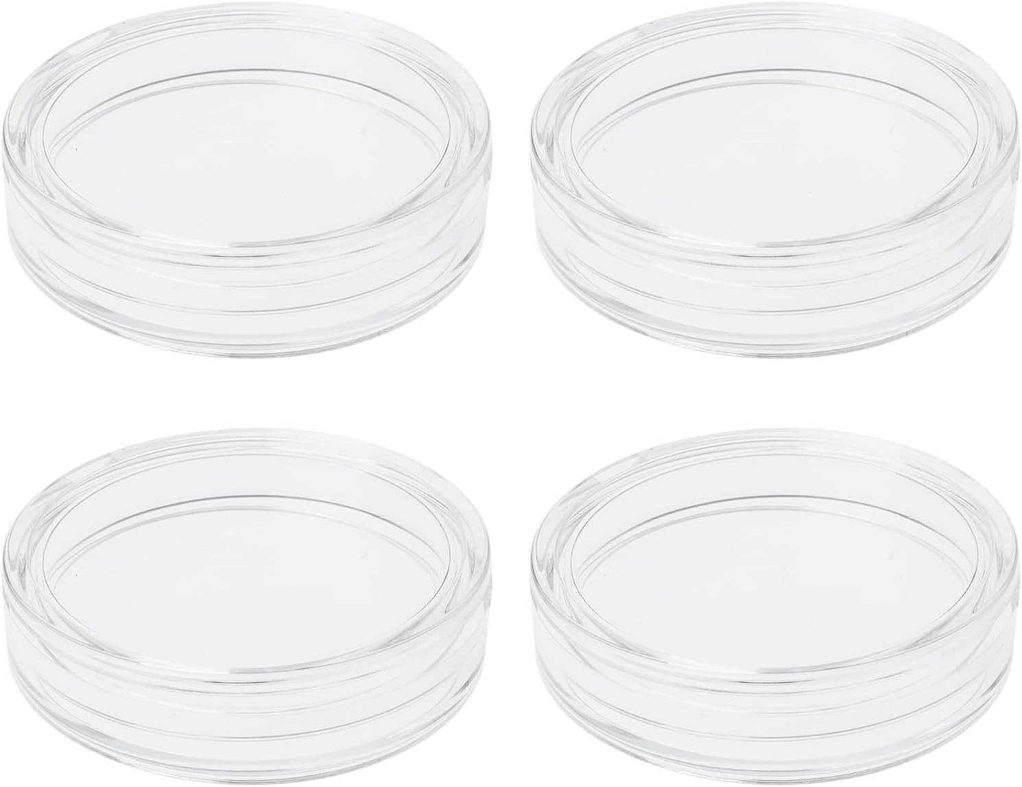 Jizian Transparent 4Pcs 38.6Mm Round Acrylic Coin Case Storage Box Capsule Container Storage Box For Silver Coin Trays And Coin Boxes, Recordkeeping And Money Handling Products Coin Storage