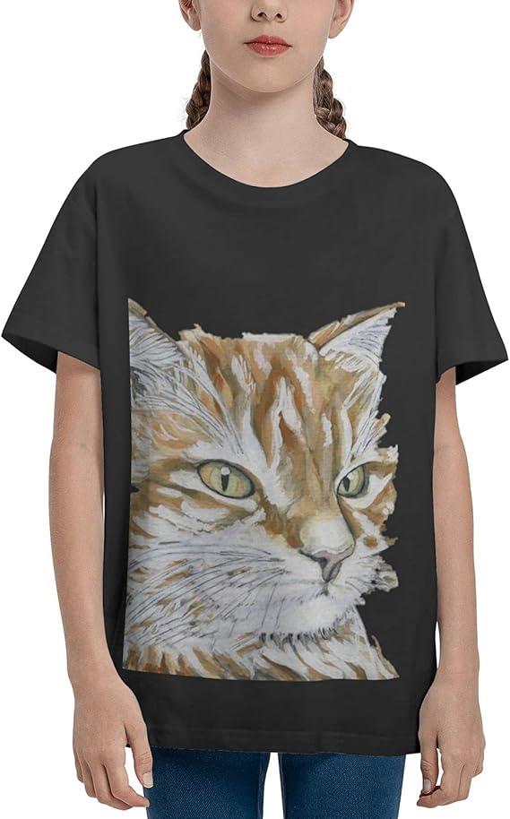 Amazon ねこｔシャツ キッズ 半袖ｔシャツ 女の子 ｔシャツ ガールズ 夏ｔシャツ 子供服 トップス カットソー インナー カジュアル かわいい おしゃれ Black L Tシャツ カットソー 通販