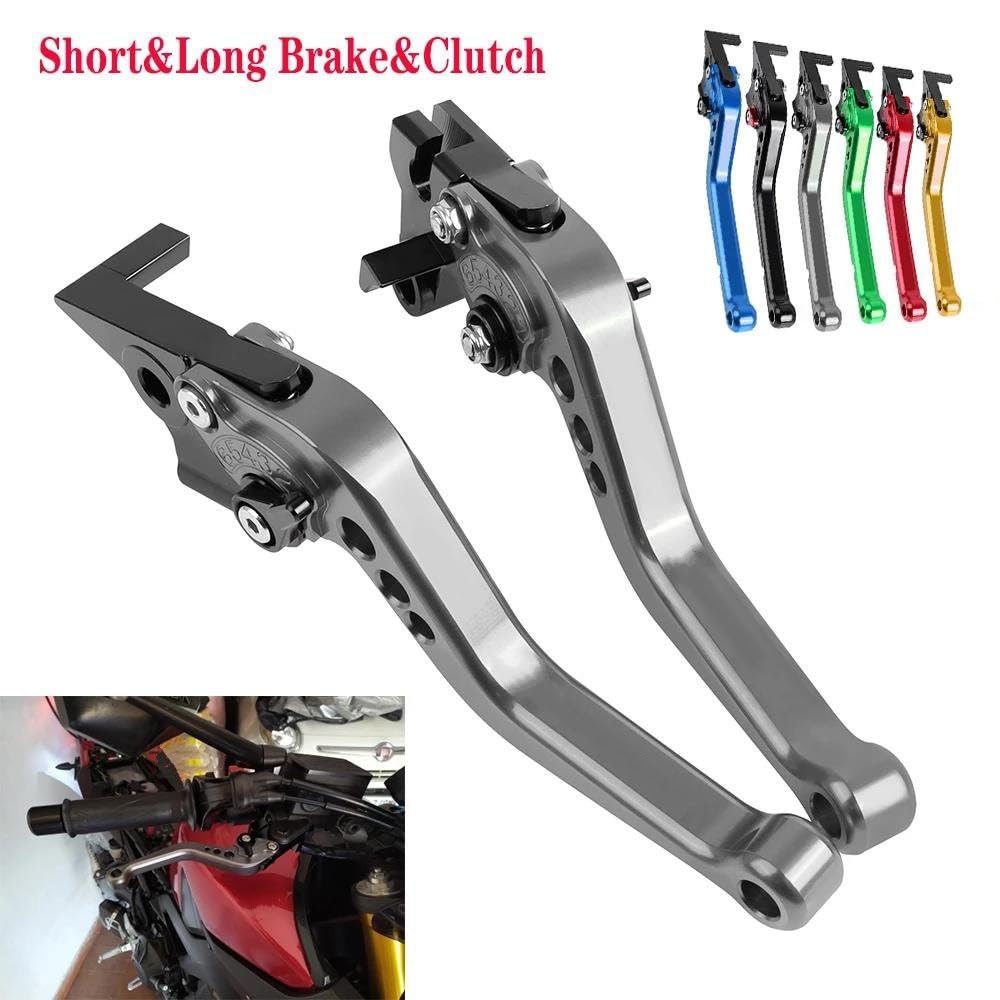 Palancas Cortas Embrague Freno Largo Manete Moto Para Suzuki Para Bandit GSF600S GSF 600S GSF600 S GSF 600 S GSF 250 1996-2007 Palanca embrague(Negro,Largo)