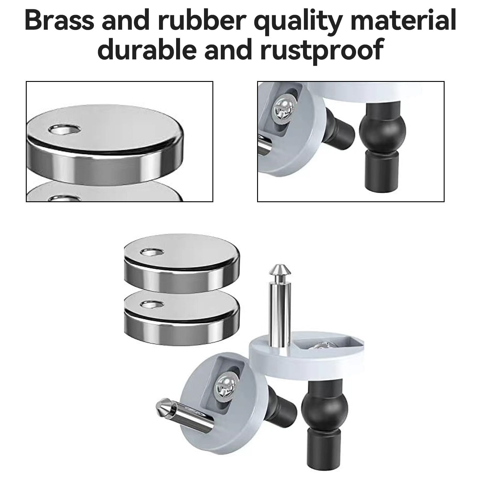 Oiieco 2 Pcs Quick Release Toilet Seat Fixings, Toilet Seat Screws, Universal Toilet Seat Hinge Fittings - Image 3