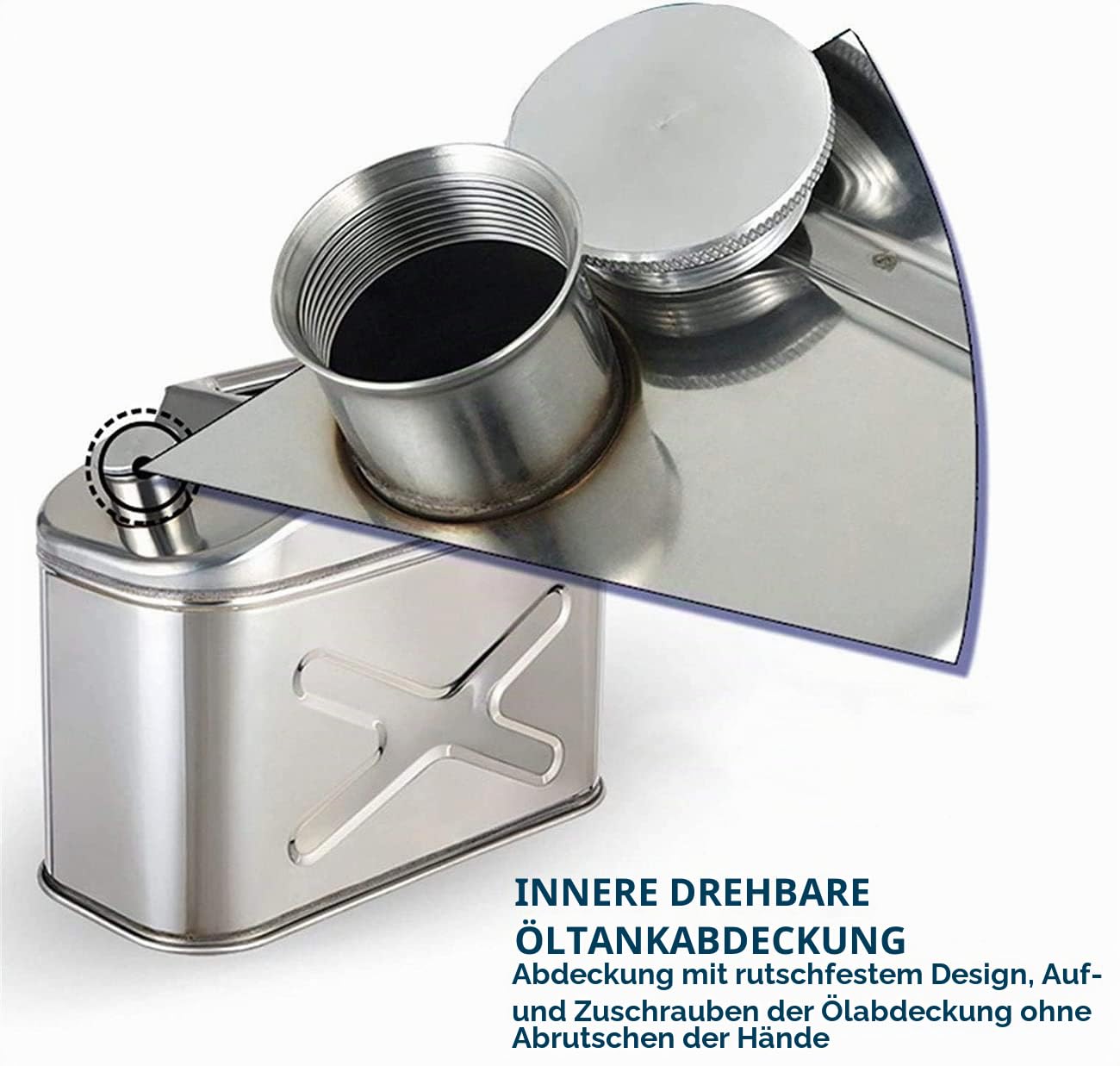 5L/10L/15L/20L Kraftstoff Benzin Benzin Diesel Gas Dosen Tank Container Backup, 201 Edelstahl Kanister für Motorrad Autos Rasenmäher Farn Camping, 5L