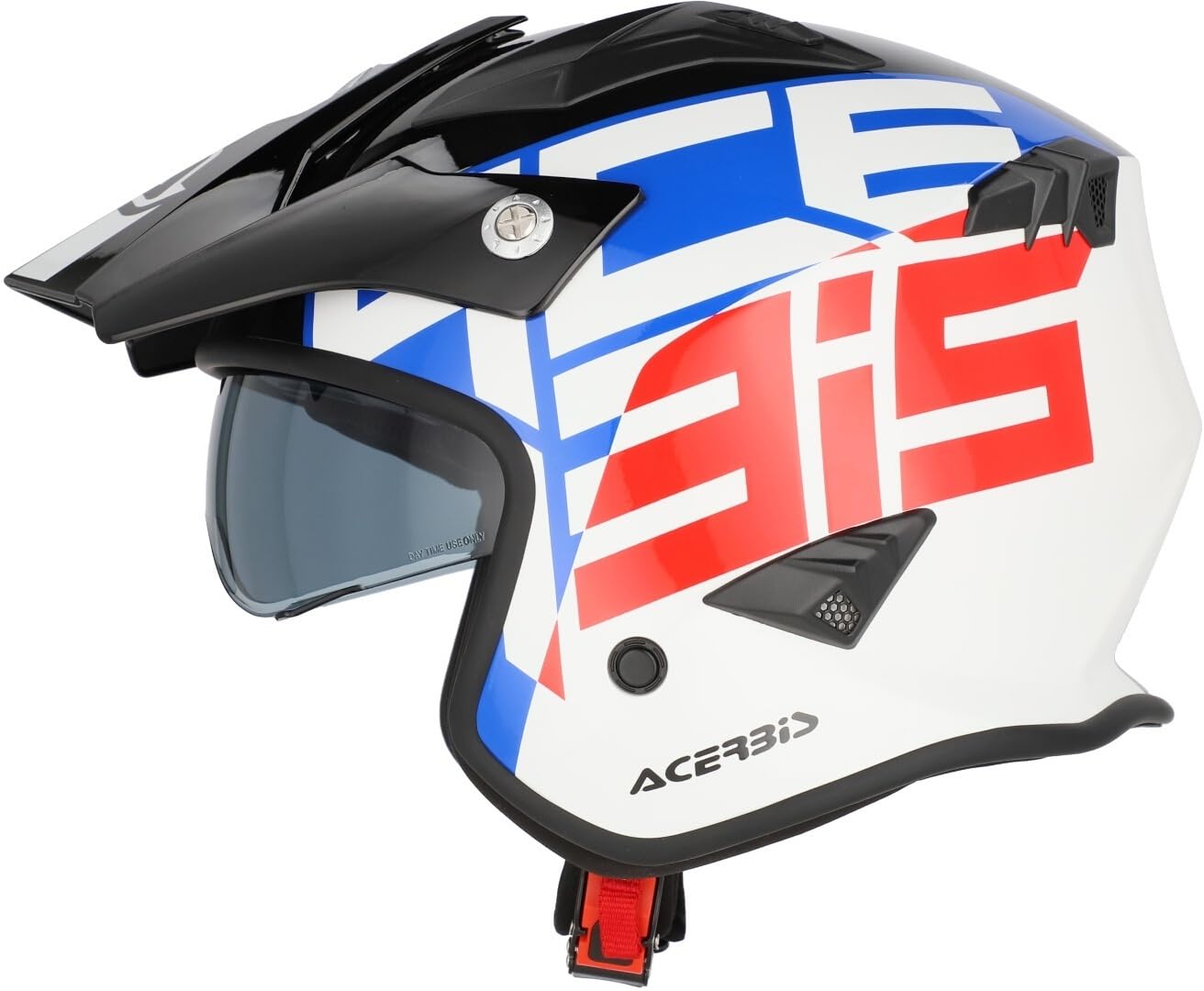 Acerbis Casco Jet Aria Graphic, Naranja flú/Negro, Talla S