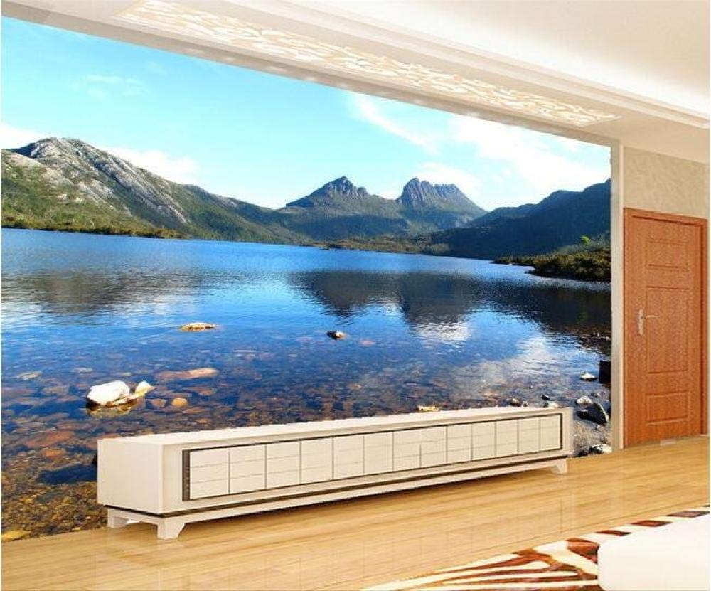 Papier peint montagne et ruisseau WLLLO pour chambre parentale