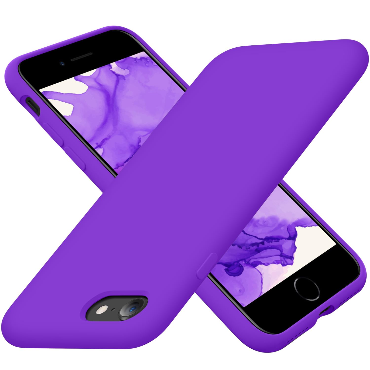 Cordking Designed for iPhone SE Case 2022/2020, Designed for iPhone 7 8 Case, Silicone Slim Shockproof Phone Case with [Soft Microfiber Lining], 4.7