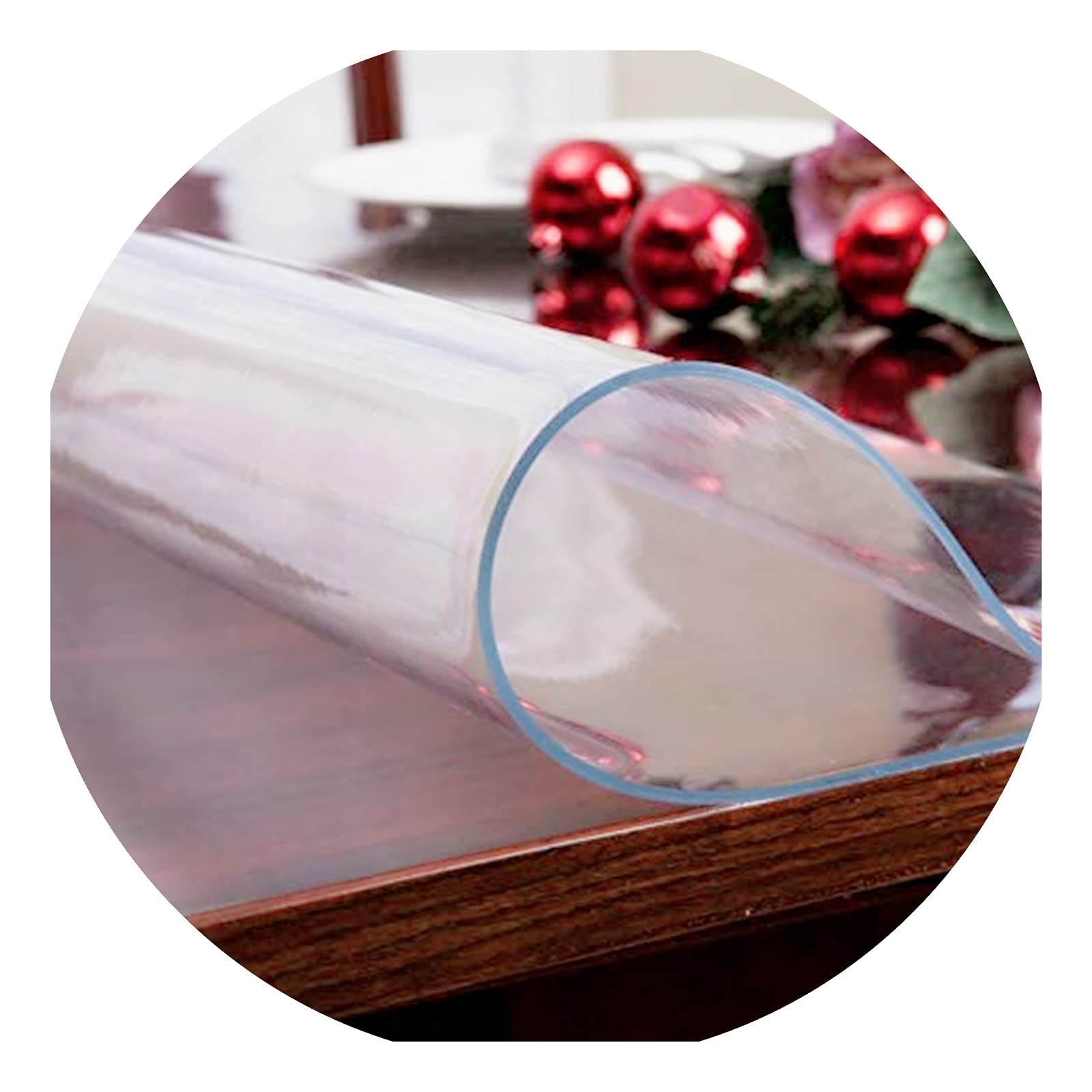 Nappe de protection transparente en PVC 3mm d'épaisseur pour table 90x210cm imperméable