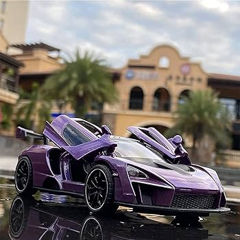 Amazon.com: 1:32 Scale McLaren Senna Pull Back Toy Car with Lights