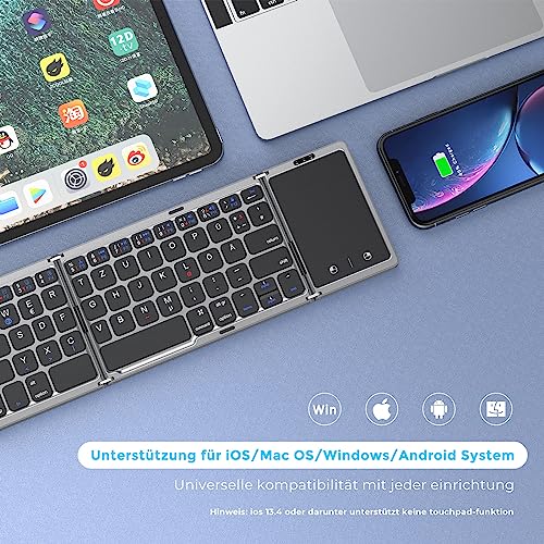 Faltbare Bluetooth Tastatur mit Touchpad von seenda