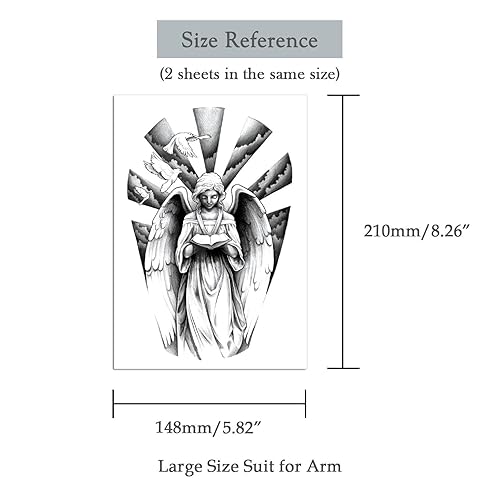 Miniatura 5 de 2 hojas impermeable brazo temporal tatuaje pegatinas Virgen María Dios estatua libre paloma