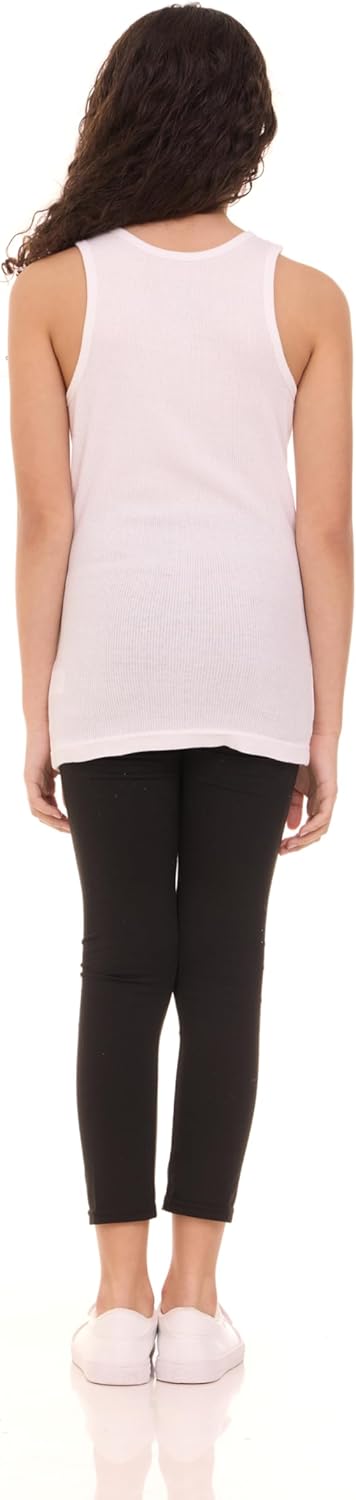 Pink Angel 6-Pack Girls Tank Tops - Undershirts, Trendy Ribbed Sleeveless Summer Shirts - Kids Tank Tops - Image 6